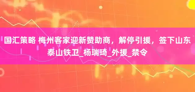 国汇策略 梅州客家迎新赞助商，解停引援，签下山东泰山铁卫_杨瑞琦_外援_禁令